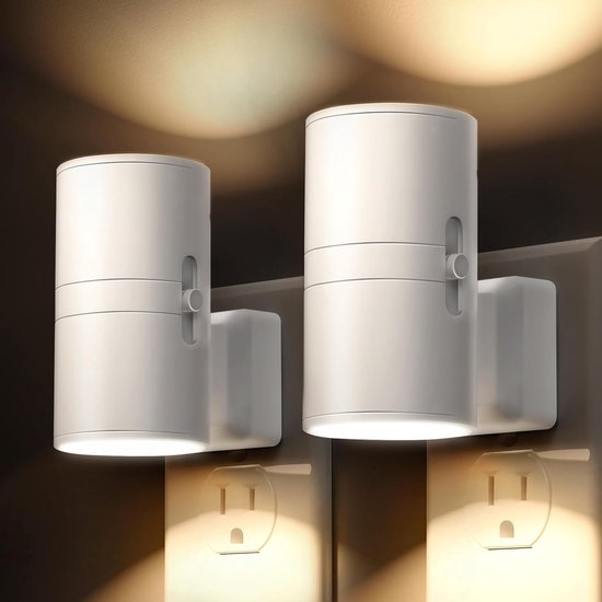 Nachtlampe – Lichtsensor Zum Energiesparen – Licht Mit Warmem Weißlicht (3000 K) – Envoudig In Stopcontact – Set Von 2 – Für Elke Kamer