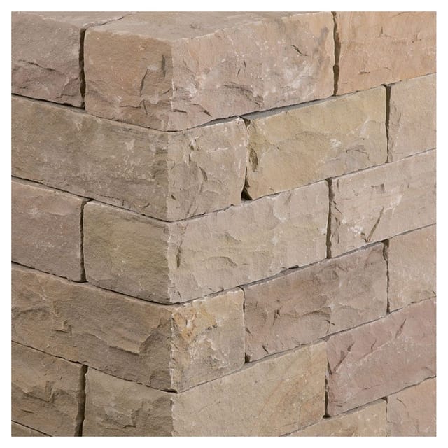 Seltra Natursteine Mauersteine MANDRA Sandstein gelb-hellbeige, 15x20x30-50 cm, 1 Pack