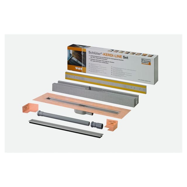 Schlüter-KERDI-LINE A Duschrinnen-Set mit Abdeckung V4A Edelstahl, 900 mm