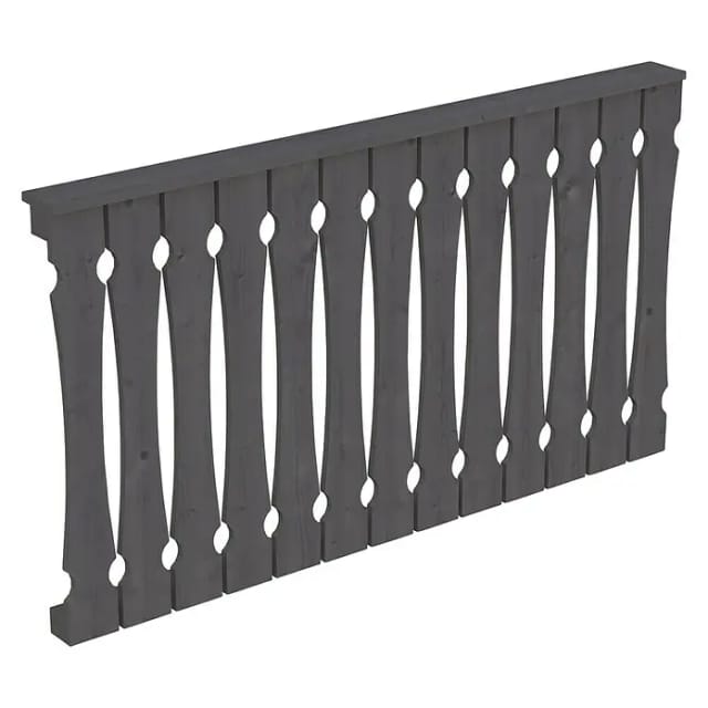 Skan Holz Brüstung Balkonschalung, für 4-Eck Pavillons und Terrassenüberdachungen, Schiefergrau, 170 cm