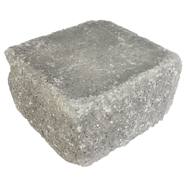 EHL Gartenmauer Mauersystem BossAntik basalt-anthrazit Mauersteine, 1/2 Anfangs-/Endstein (25x25 cm)