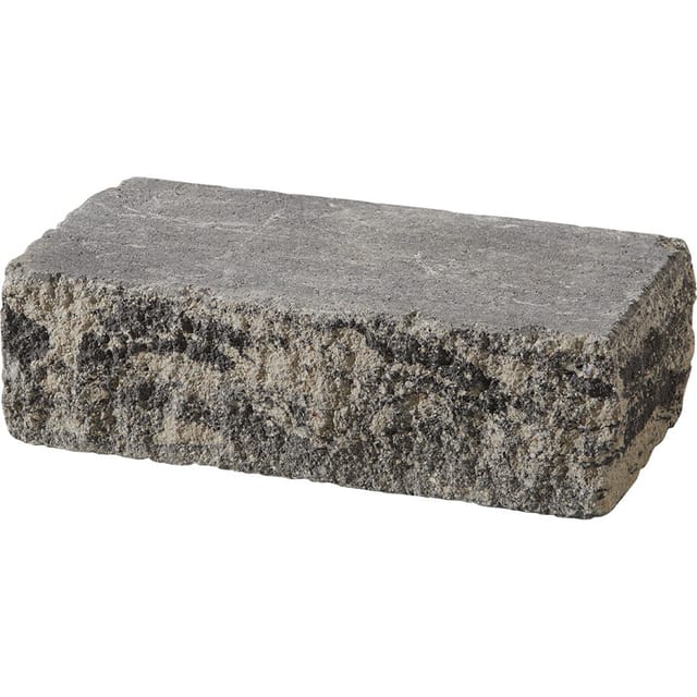 KANN Bruchsteinmauer Vermont Nero Bianco Mauersteine, End-Element (50x25 cm)