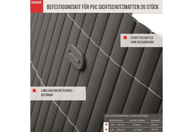 Sichtschutzmatte PVC Befestigungskit Anthrazit günstig