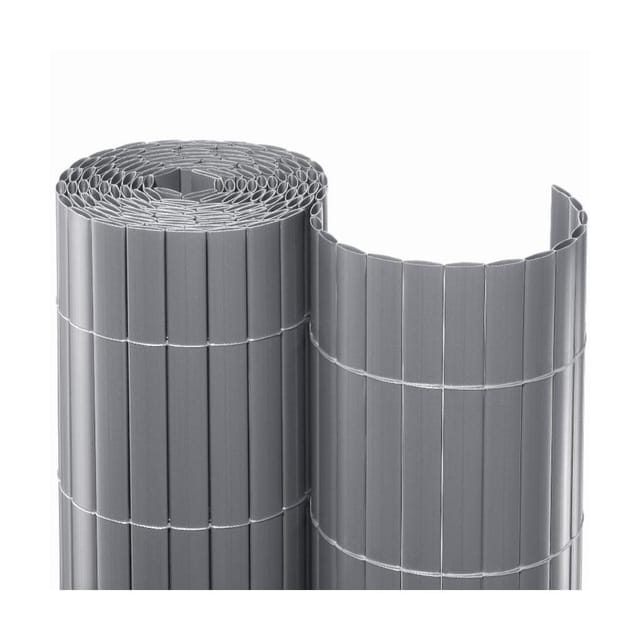 NOOR Sichtschutzmatte PVC silber Sichtschautzzaun, 1,2x3 m