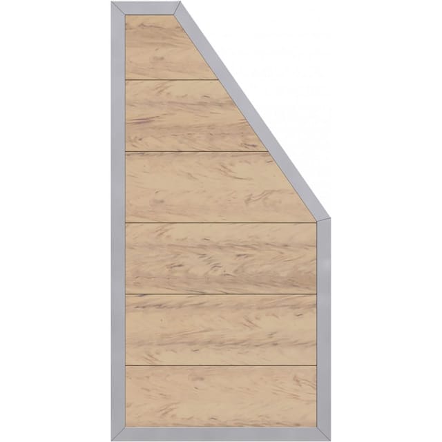 TraumGarten Sichtschutzzaun DESIGN WPC ALU Anschluss Sand/Silber Sichtschutz Lamellenzaun günstig