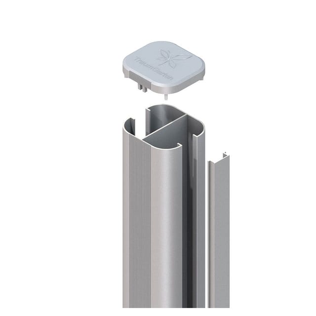 TraumGarten Sichtschutzzaun SYSTEM Steckpfosten Basic Erdverbau Silber, 240 cm