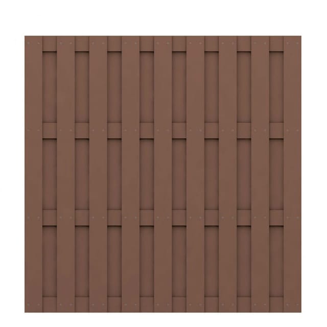 TraumGarten Sichtschutzzaun JUMBO WPC Braun Sichtschutz Lamellenzaun, 179x179 cm