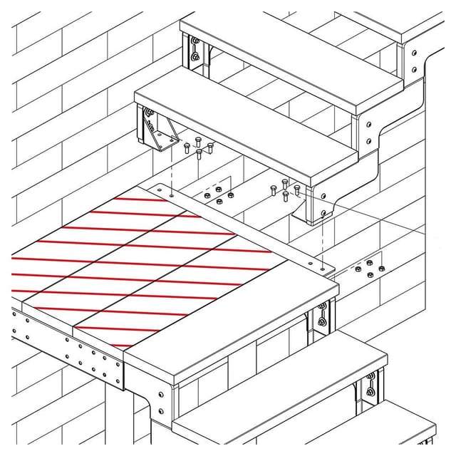 DOLLE Zwischenpodest für Außentreppe Gardentop, Dunkelbraun, 100x88 cm