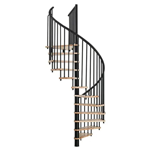 Minka Spindeltreppe Spiral Effect schwarz Wendeltreppe, 140 cm, Buche,lackiert