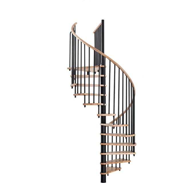 Minka Spindeltreppe Spiral Wood schwarz Wendeltreppe, 120 cm, Buche,lackiert