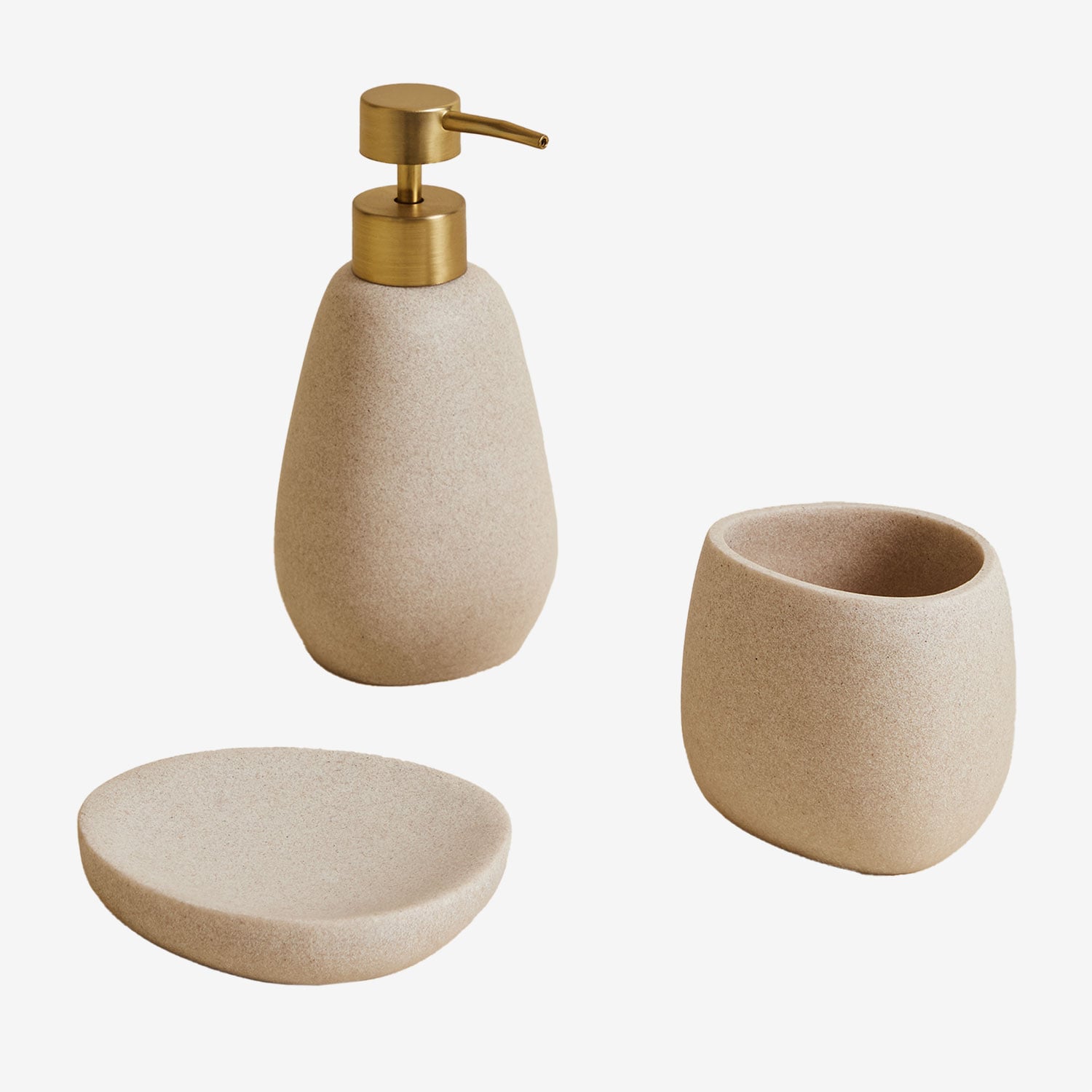 Sklum Badezimmer-set Aus Polyresin Yegro Beige Tapioca