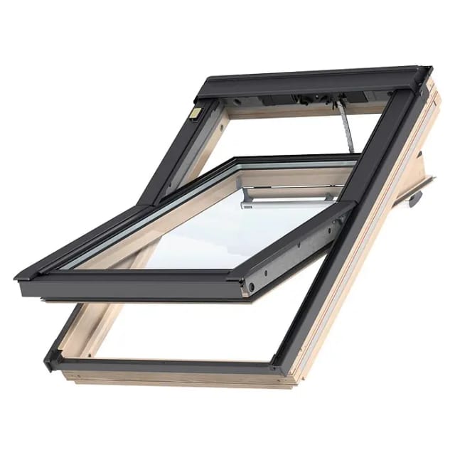 VELUX Elektro Schwingfenster INTEGRA® GGL 307021 Holz klar lackiert Alu THERMO Dachfenster, 55x78 cm (CK02)
