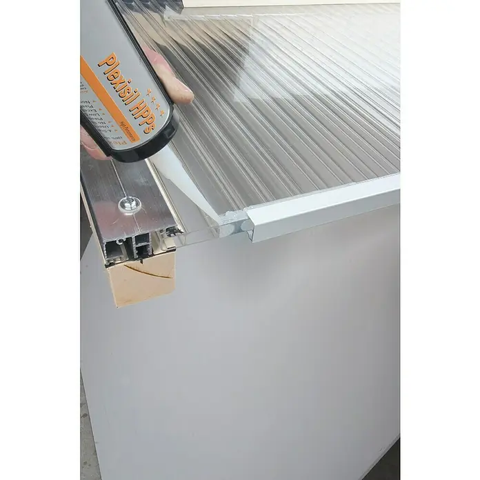 ALWO Kombi-Abschlussprofil pressblank Montageprofil, 980 mm, 16 mm Stegplatten