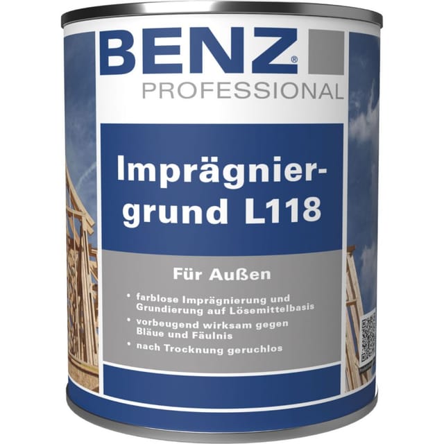 BENZ PROFESSIONAL Holz Imprägniergrund L 118 farblos Holzgrundierung, 2,5 l