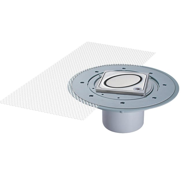 KESSEL Variofix Bodenablauf Dünnbettaufsatzstück Designrost Gewebematte, ohne Verriegelung, Designrost Oval