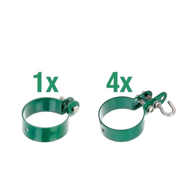 Alberts Zaunanschluss-Set für Wellengittertore an Maschendrahtzaun grün, 200 cm, 60 mm,Aufschrauben/Einbetonieren,einseitige Verbindung