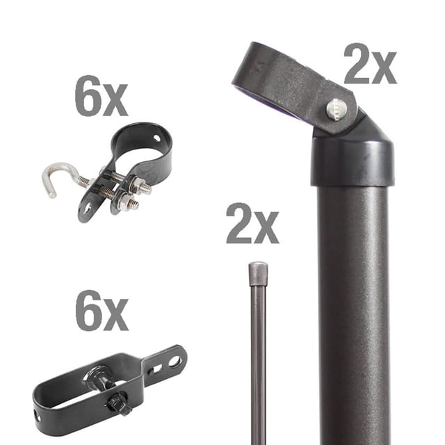 Alberts Zauneck-Set für Maschendrahtzäune anthrazit-metallic, 150 cm, Einbetonieren