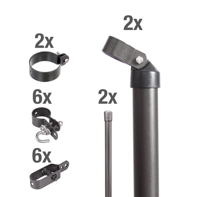 Alberts Zauneck-Set für Maschendrahtzäune anthrazit-metallic, 80 cm, Aufschrauben