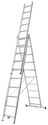 Hymer ALU-PRO Mehrzweckleiter dreiteilig Aluminium, 3x10 Sprossen