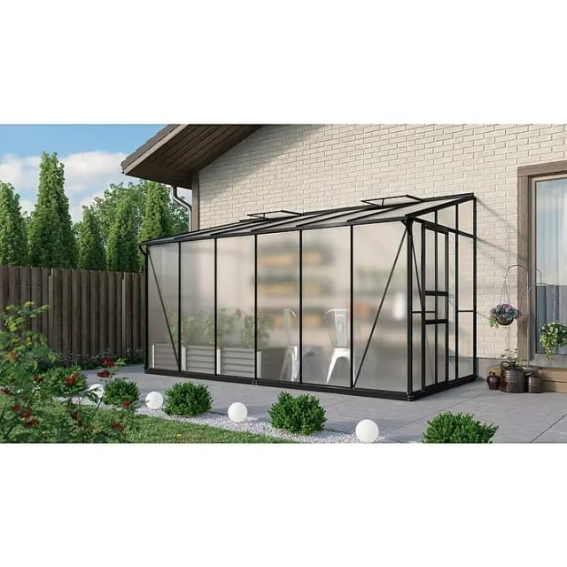 Vitavia Anlehngewächshaus Osiris Tomatenhaus Schwarz, 4 mm, 201x387x221 cm (LxBxH)