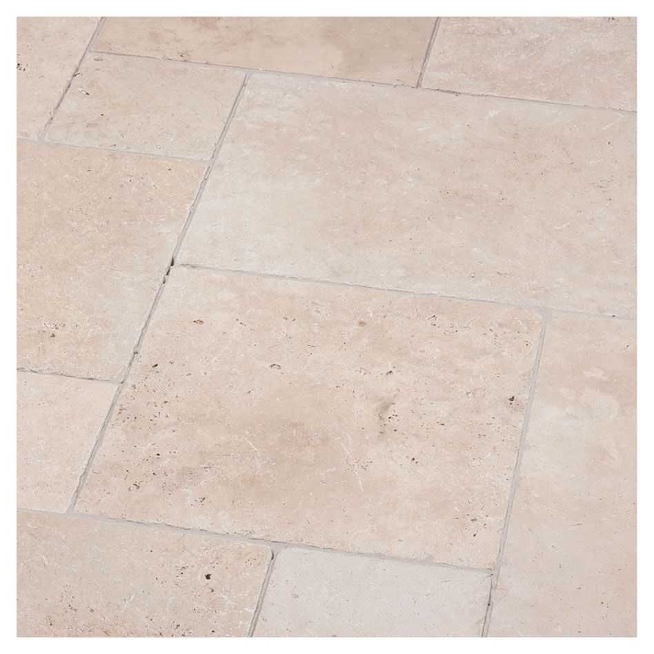 Seltra Natursteine Terrassenplatten VANILLA ROMANA antik Travertin creme-beige günstig