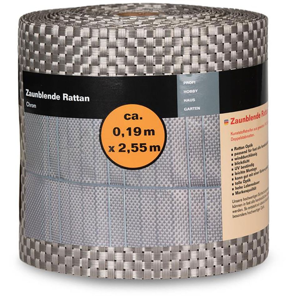 NOOR Zaunblende Rattan chrom Sichtschutzstreifen günstig