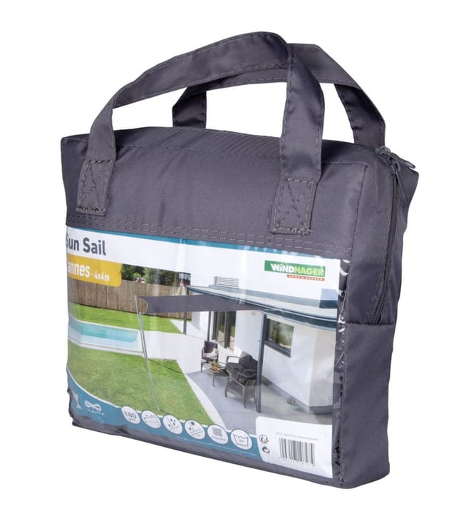 Windhager Sonnensegel CANNES anthrazit Sonnenschutz, 4x4 m, Quadrat