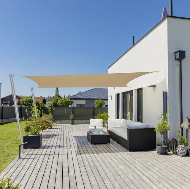 Windhager Sonnensegel CAPRI schilf Sonnenschutz, 3x4 m, Rechteck