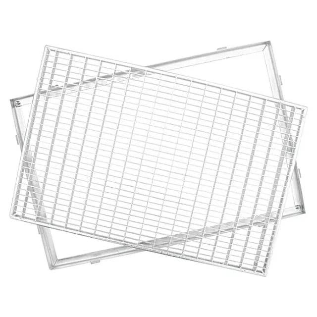 ACO Self Gitterrost mit Zarge als Schuhabstreifer Outdoor Stahl verzinkt, Masche 30/10, 100x50 cm