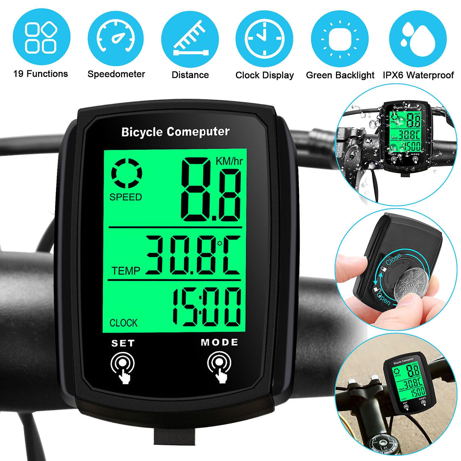 Wasserdichter Und Kabelgebundener Digitaler Lcd-fahrradtacho Und Kilometerzähler.