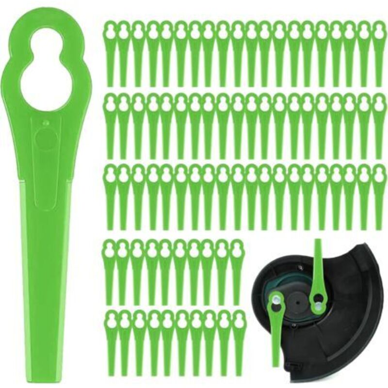100 Stück Ersatz-kunststoffklingen, Kunststoff-rasenmäherklingen, Kantenschneiderklinge Für Garten- Und Rasenmäherzubehör (grün)