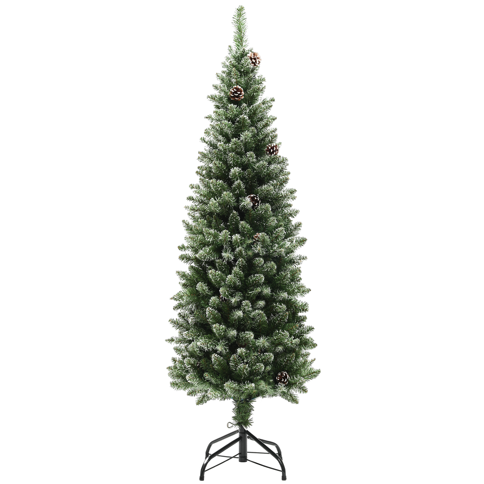 150 Cm Großer Künstlicher Weihnachtsbaum Mit 395 Zweigen, 30 Tannenzapfen Und Metallständer, Grüner Weihnachtsbaum Für Das Wohnzimmer