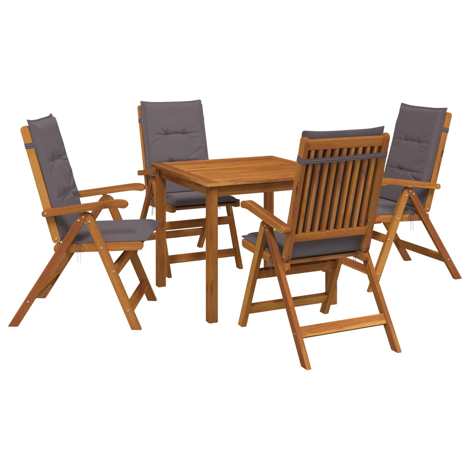 5-teiliges Garten-esszimmer-set 4-sitzer Anthrazit Vidaxl