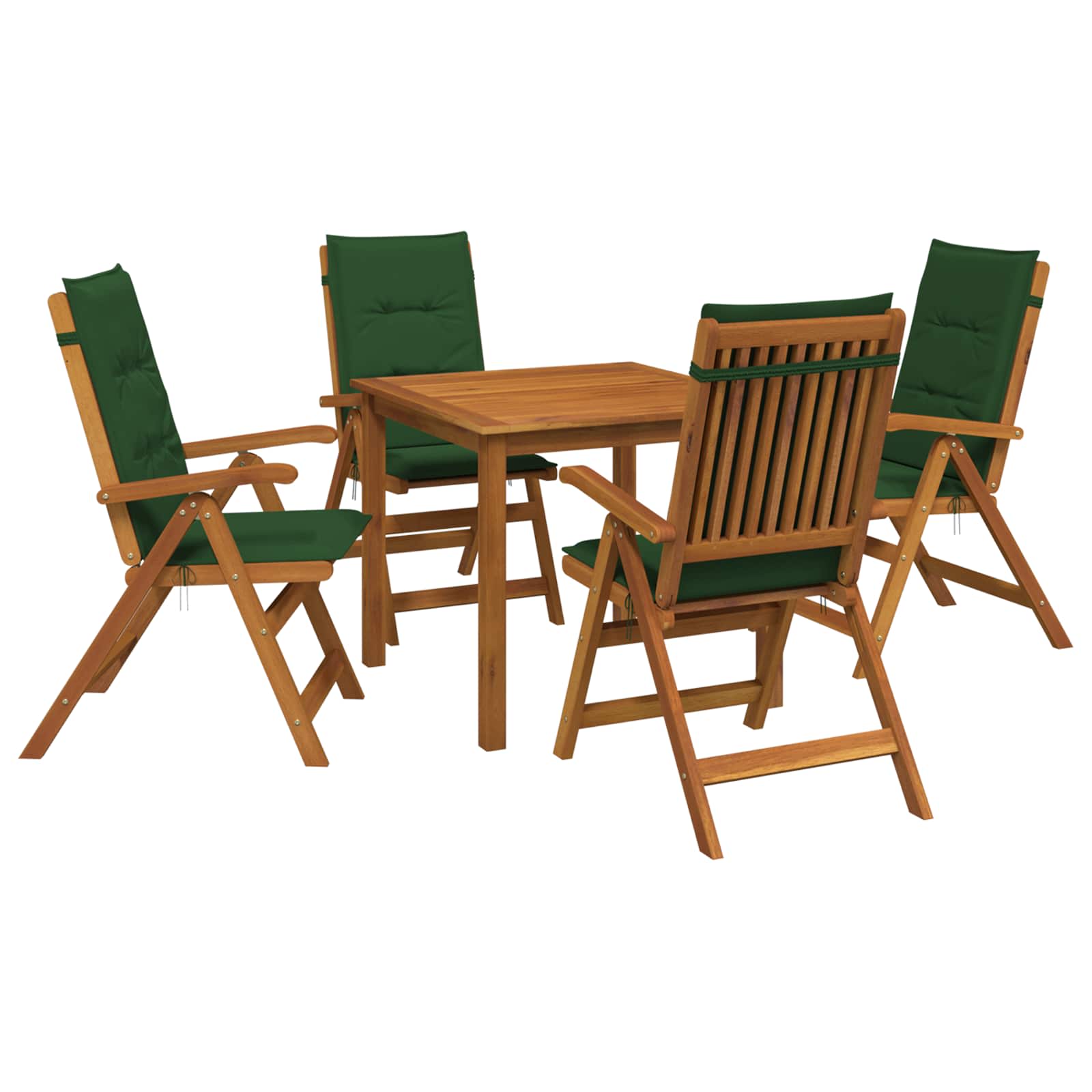 5-teiliges Garten-esszimmer-set 4-sitzer Grün Massivholz Akazie Vidaxl