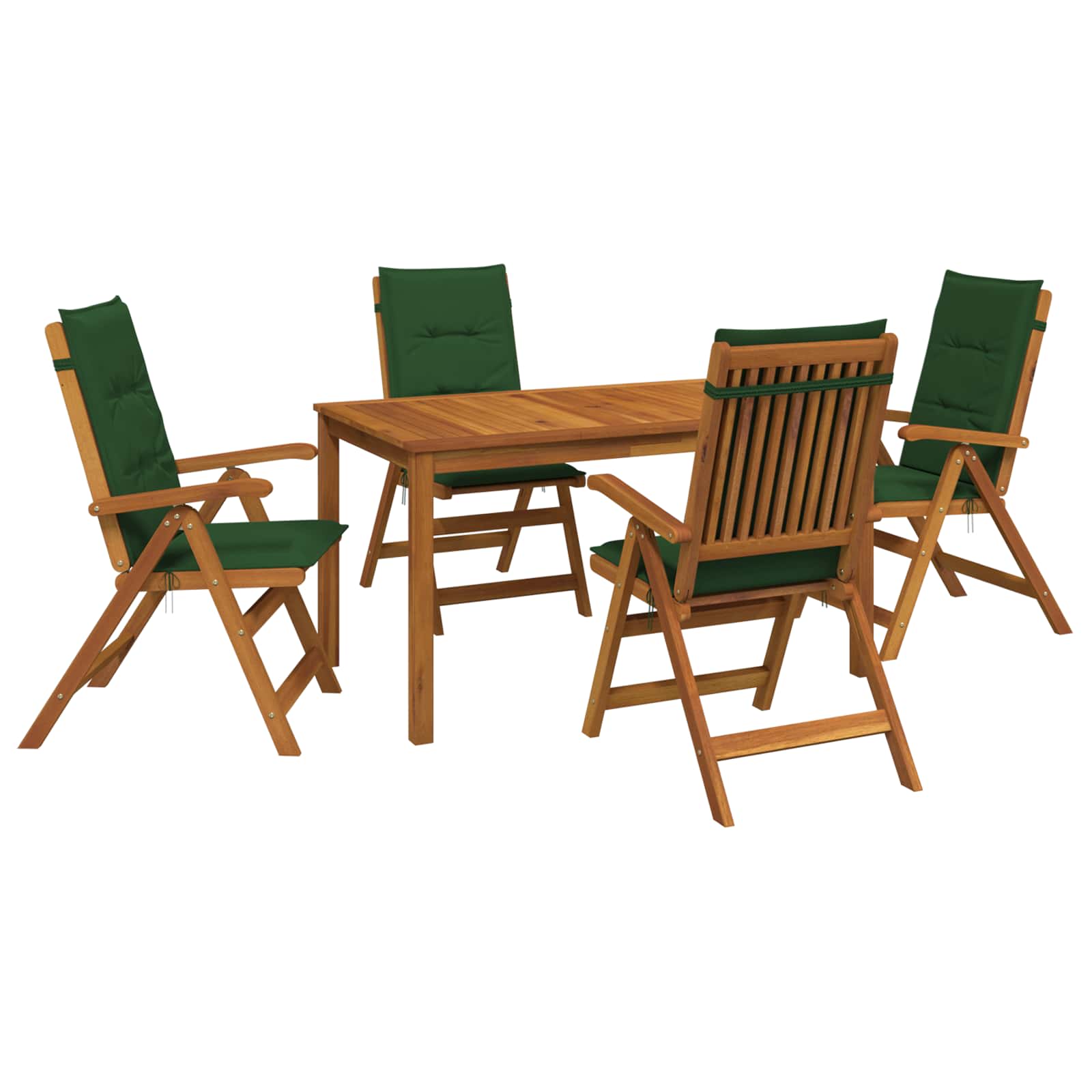 5-piece Garden Dining Set 4-sitzer Grün Massivholz Akazie Vidaxl