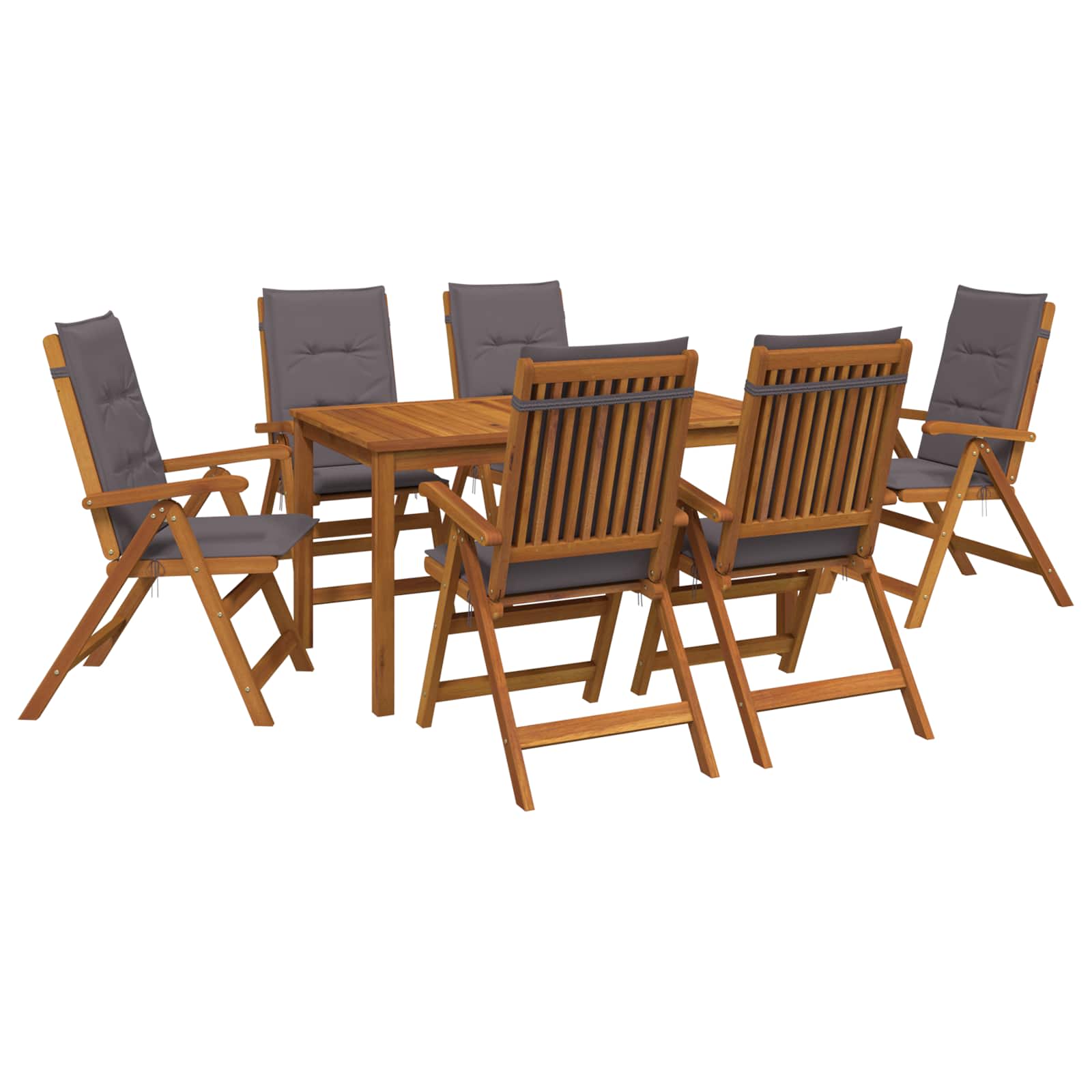 7-piece Garden Dining Set 6-sitzer Anthrazit Massivholz Akazie Vidaxl