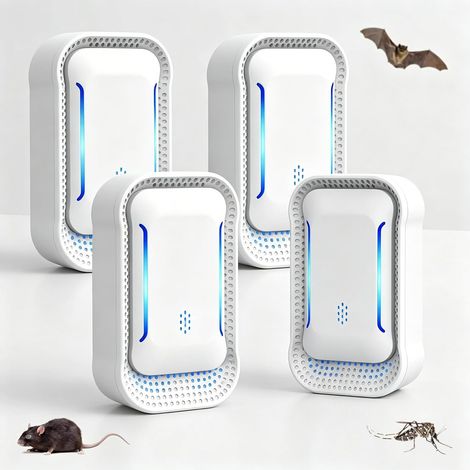 4er-pack Ultraschall-schädlingsbekämpfer – Leistungsstark Und Elektrisch – Sicher Für Haustiere Und Menschen – Vertreibt Nagetiere Und Andere Schädlinge – Geeignet Für Häuser Und Eingänge
