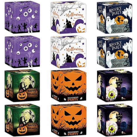 12 Halloween-süßigkeitenboxen, Süßigkeitenjagd, Gastgeschenke, Keksdosen, Lustige Überraschungstüten