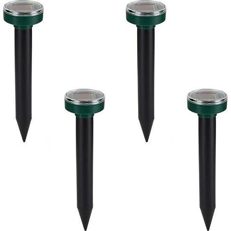 Set Mit 4 Solarbetriebenen Ultraschall-maulwurfsvertreibern, Intelligenter Gartenjäger, Umweltfreundlicher Schallschutz, Schädlingsbekämpfungsgerät Für Den Außenbereich.