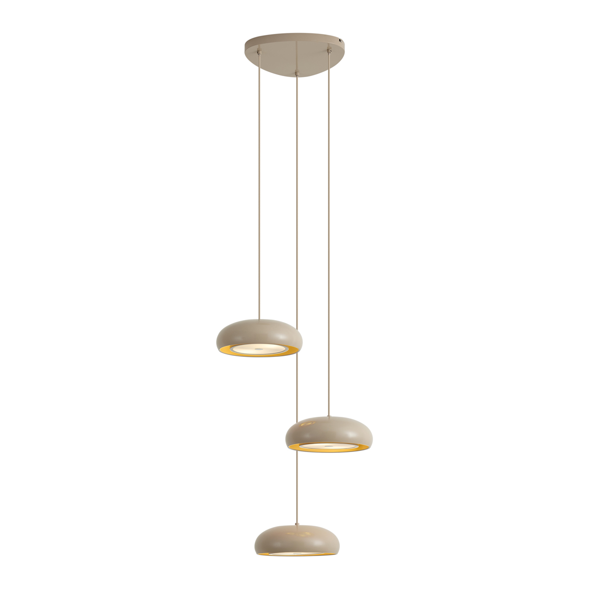 Qazqa Retro-pendelleuchte Taupe Mit Metallschirm 6-flammig -