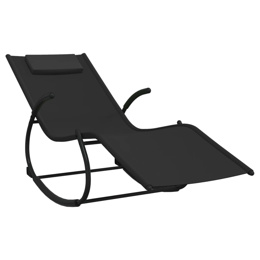 Maison Exclusive - Schaukelliege Schwarz Stahl Und Textilene