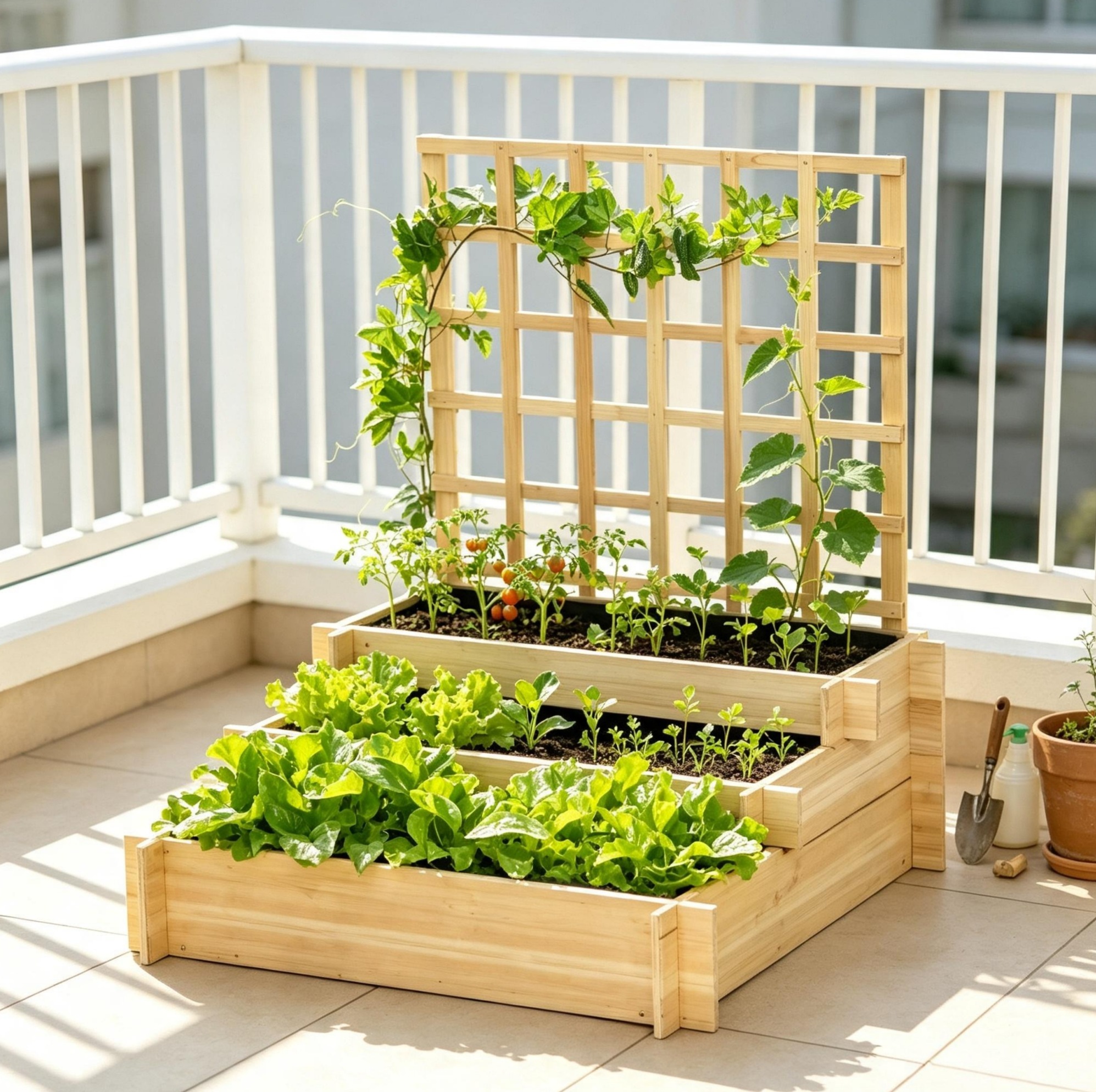 Hochbeet 95 X 95 X 110 Cm Aus Natürlichem Tannenholz Mit Rankgitter Für Garten – Meubliv