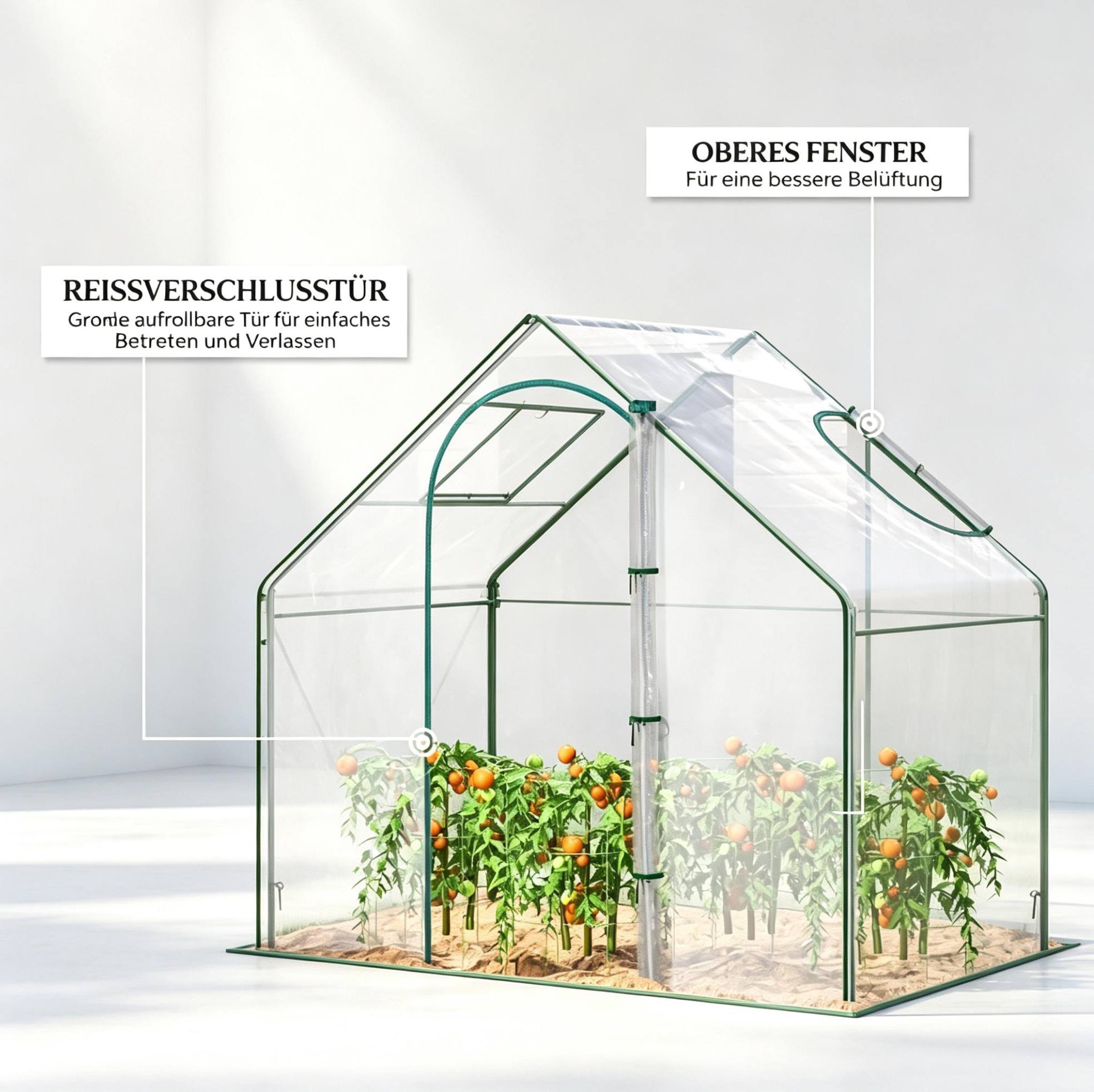 Kompaktes Garten-gewächshaus 180x100x168 Cm Aus Pvc Und Stahl, Grün – Meubliv