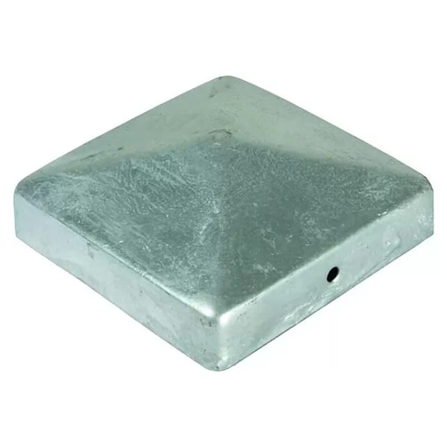 T&J Pfostenabdeckung Pyramide aus Metall, Pyramide Feuerverzinkt, 7x7 cm