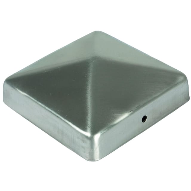 T&J Pfostenabdeckung Pyramide aus Metall, Pyramide Edelstahl, 9x9 cm