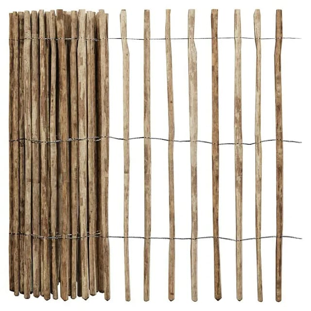 T&J ROLLO-Lattenzaun Staketenzaun Haselnuss, 8-10 cm Lattenabstand, 175 cm,5 m