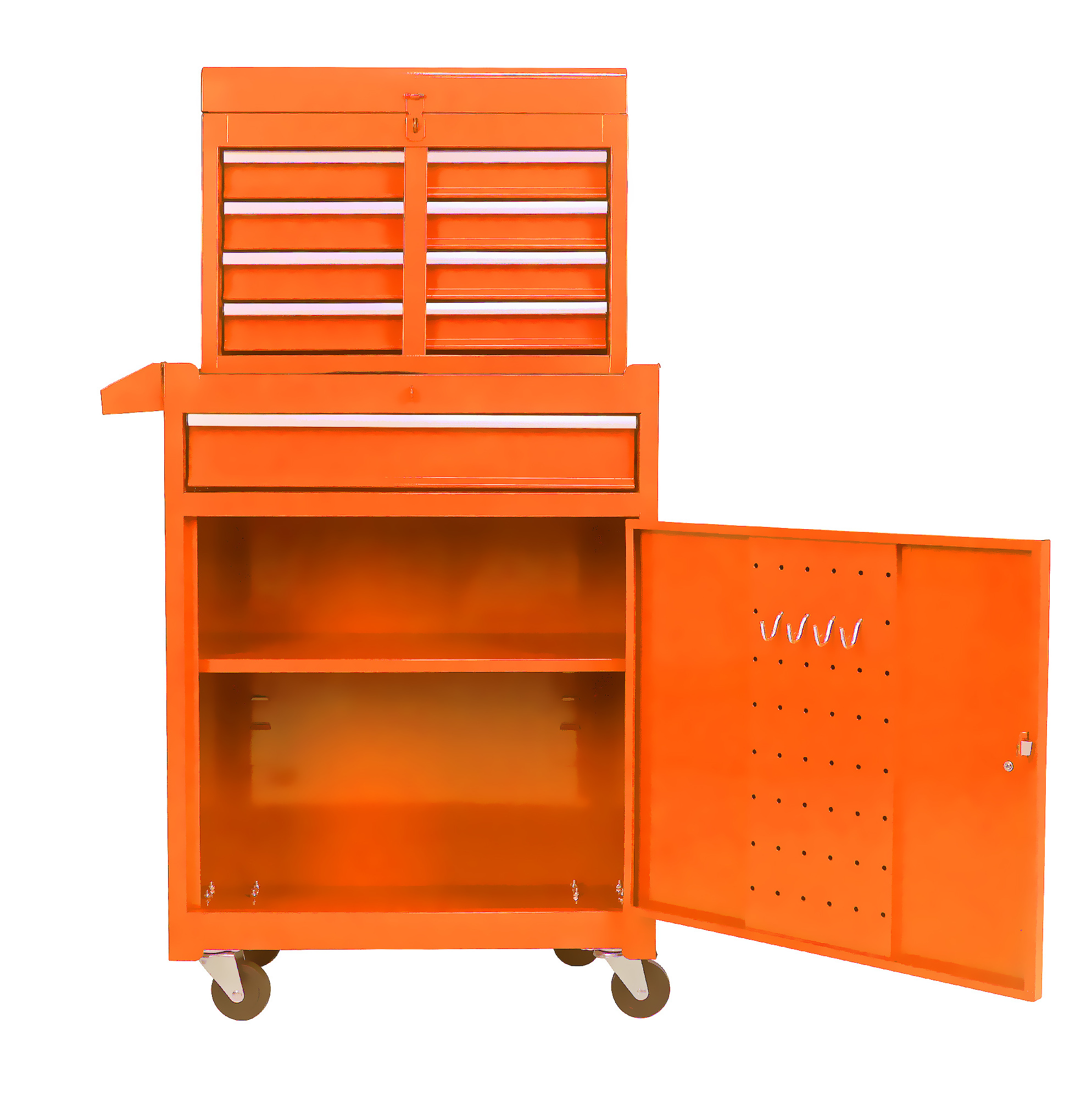 Werkzeugschrank 51,56x27,94x101,85 Cm Aus Stahl, Orange, 5 Schubladen – Meubliv