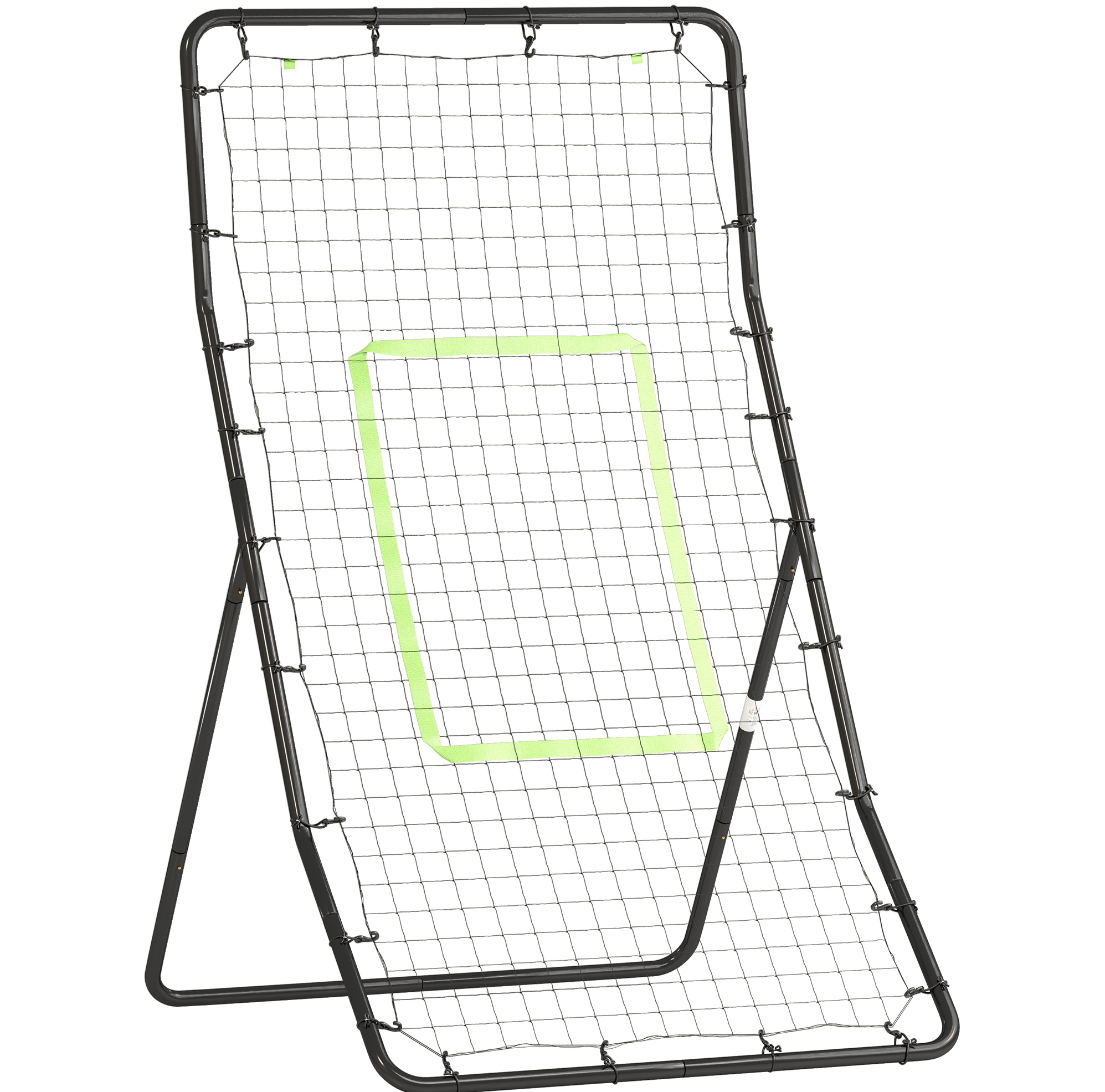 Fußball-rebounder 90x80x140 Cm Aus Schwarzem Metall, Stabiles Training Im Garten – Meubliv