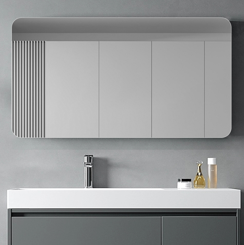 Badezimmerspiegel 90x70 Cm Aus Versilbertem Glas, Rahmenlos, Wandmontiert – Meubliv
