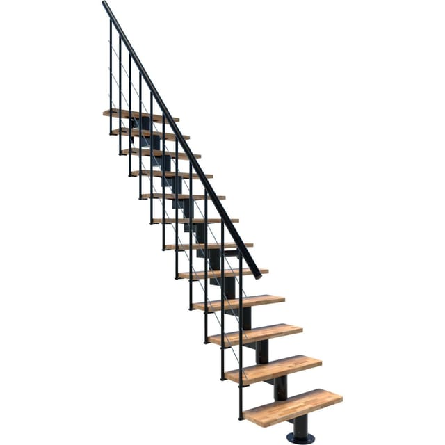 Minka Mittelholmtreppe Comfort Top schwarz Raumspartreppe, lackiert